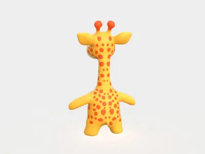 Little animal baby - Giraffe cute - Character032  Low-poly 3D model