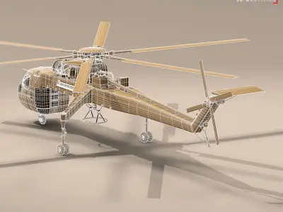 S-64E Skycrane 3D model