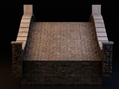 Medieval Bridge Low-poly 3D model purchase