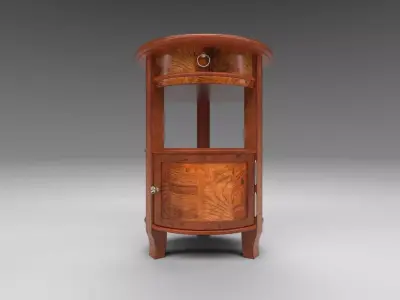 Artistic Wooden Round Chest 3D model