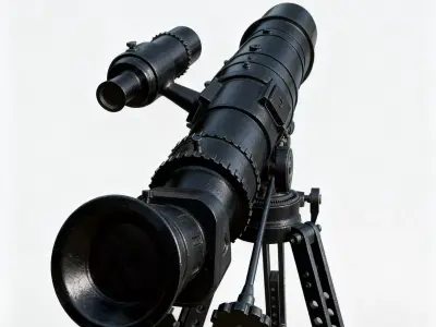 Astronomical telescope model Low-poly 3D model