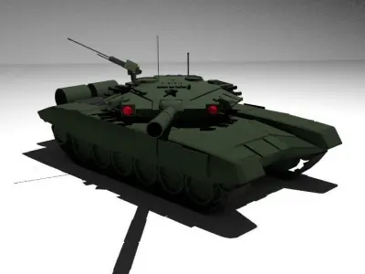 T90 Tank Low-poly 3D model