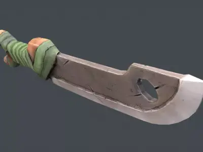 Stylized Lowpoly Fantasy Sword 4 Low-poly 3D model