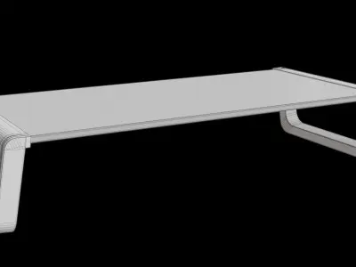 White Monitor Riser Low-poly 3D model