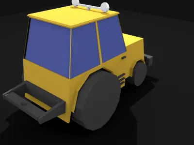 Mini Tractor Low-poly 3D model