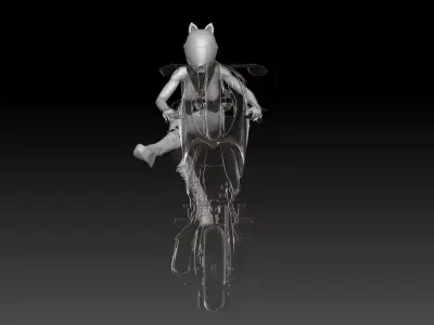 superbike short girl ride 3 3D print model