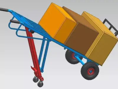 Handle Truck For Workshop - Trolley 3D model