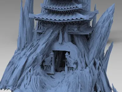 Bushido Temple rocks 3 3D model