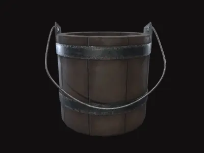 Medieval Slack Tub Low-poly 3D model