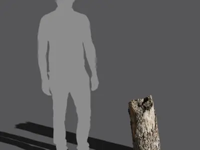  Medium Broken Flaking Conifer Stump Model 