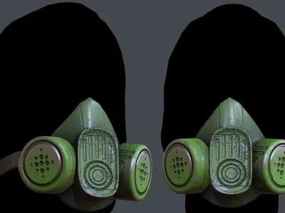 Gas mask helmet 3d model scifi Low-poly Low-poly 3D model Low-poly 3D model get