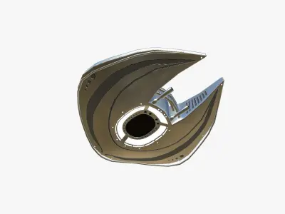 Alien Spaceship UFO D02 Aluminum - Sci Fi Spacecraft Design Low-poly 3D model