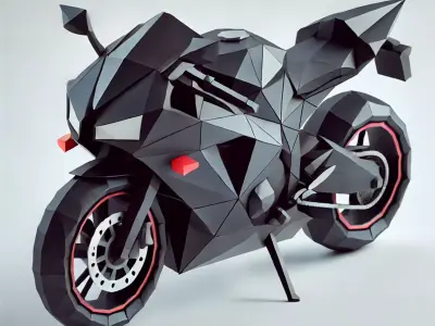 Low-Poly Motorcycle Low-poly 3D model