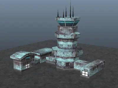 Control Tower Low-poly 3D model