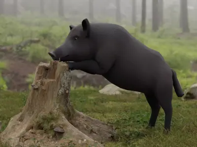 Boar LowPoly dog Low-poly 3D model