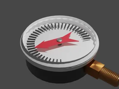 Monometr thermometer with arrow Free 3D model
