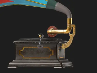 Gramophone Low-poly 3D model