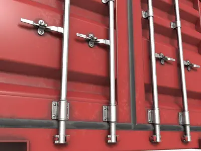 Shipping Container Dry 20-foot Red Dirty 3D model