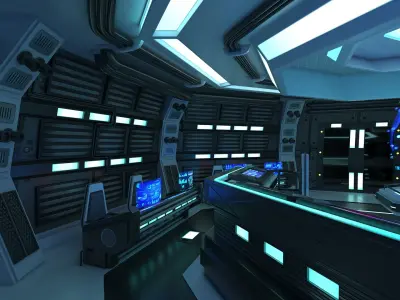  Futuristic Science Fiction Command Center 