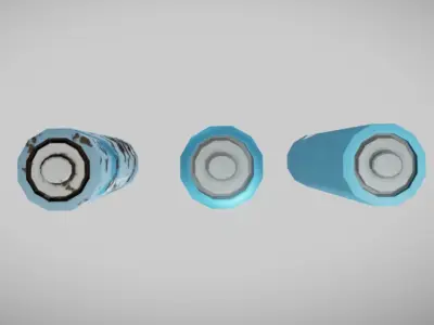 AAA Battery PBR Low Poly Game ready Blue Low-poly 3D model