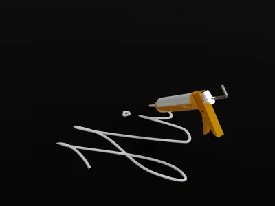 Silicon Gun made in Blender Low-poly 3D model