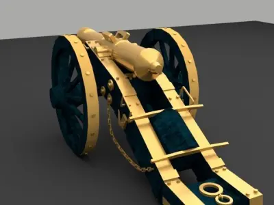 NAPOLEONIC CANNON low poly version 2019 Low-poly 3D model