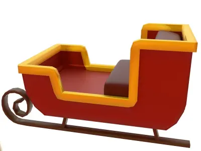 Santas Sleigh Low-poly 3D model purchase