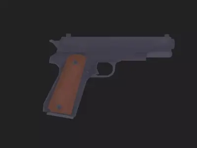 Painterly M1911 Pistol Low-poly 3D model