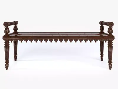 REGENCY OAK HALL BENCH 3D model