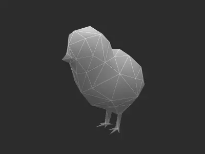 low-poly animated chick Low-poly 3D model