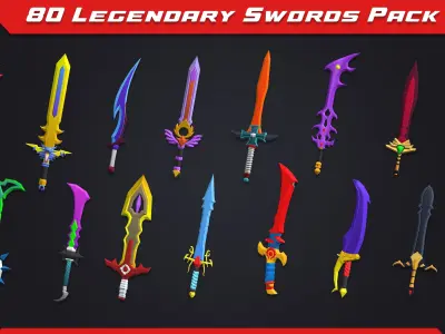 Swords Pack - Legendary Swords Low-poly 3D model
