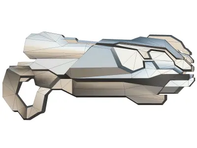 LowPoly Sci-Fi Cartoon Assault Blaster Future Low-poly 3D model
