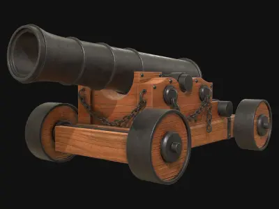 Cannon 4 Low-poly 3D model
