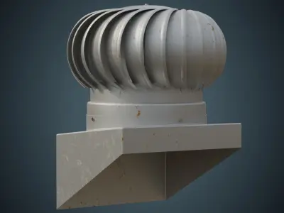 Roof Turbine 1B Low-poly 3D model