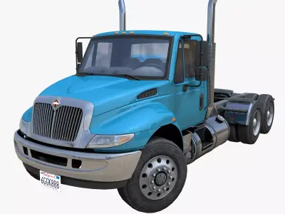 Industrial International Durastar semitruck Low-poly 3D model