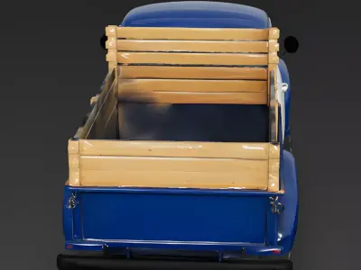 Realistic 1950s Rural Pickup Truck 3D Model Low-poly 3D model