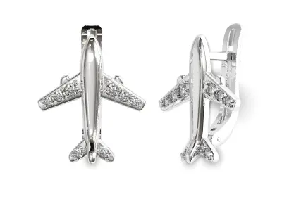 Airplane airbus jewelry earring 3D print model