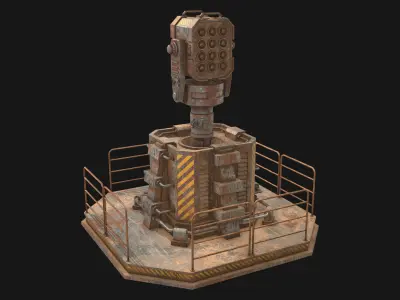 Rusty Turret-1-V1 3D model