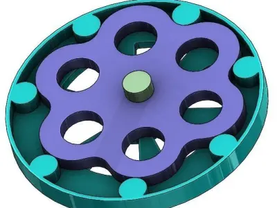Mechanical Principle-External cycloidal gear set-Lobes 6 Free 3D print model