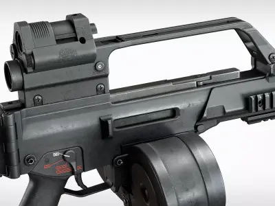 HK G36 Machine Gun Tactical Low-poly 3D model