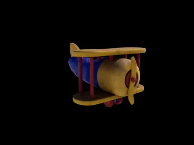 Wooden Airplane Toy 3D model