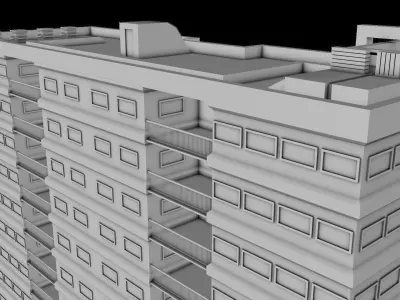 Background high rise optimized building 04 Low-poly 3D model