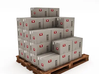 3D Warehouse Box Model 2 Low-poly 3D model