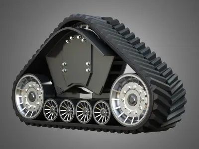  Rubber Track System 2 - Combine Harvester - Crawler Tractor  3D model