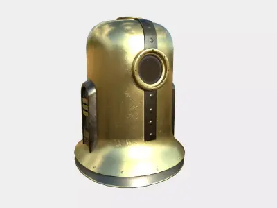 Old Diving Helmet C06 Gold - Character Design Fashion Low-poly 3D model