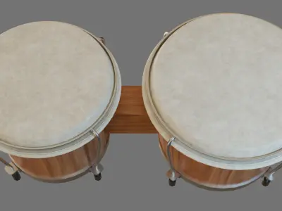 Bongo Drums Low-poly 3D model