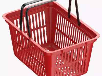 Plastic Shopping Crate 02 Red 3D model