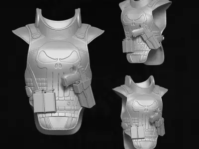 Punisher Warzone Vest 3D printable files for action figures 3D print model