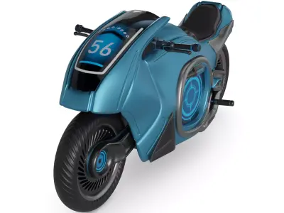 Touring Motorcycle 3D model 2