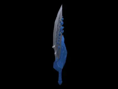 Fantasy rocky sword Low-poly 3D model